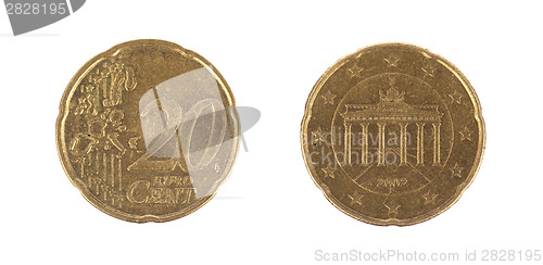 Image of Isolated 20 Euro cent coins