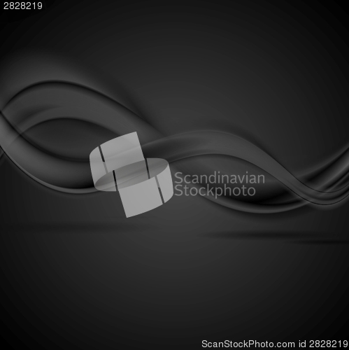Image of Abstract black smooth waves design