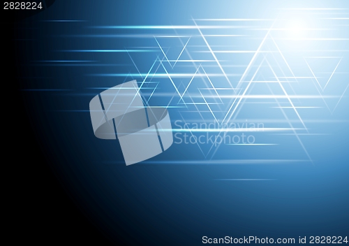 Image of Abstract dark blue tech design