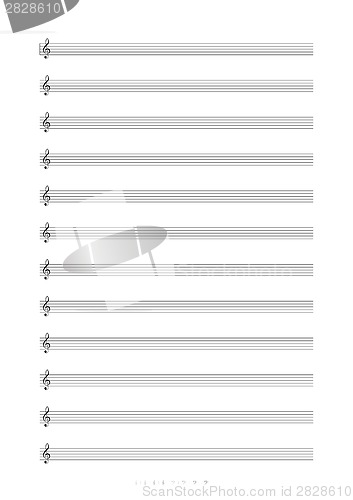 Image of Blank A4 music notes with treble clef