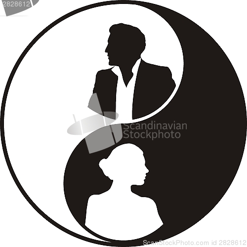 Image of yin and yang - male and female principles 