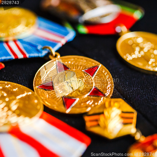 Image of Anniversary medals of a victory in the Great Patriotic War on a 