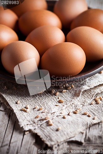 Image of  fresh brown eggs 