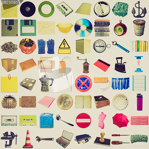 Image of Retro look Many objects isolated