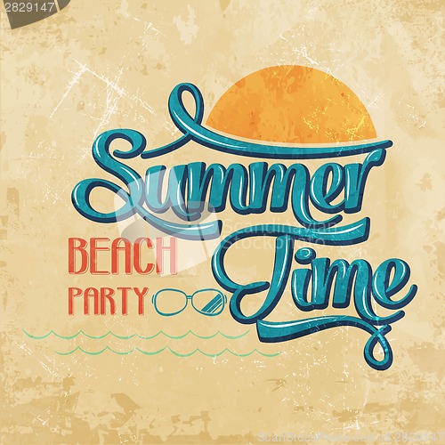 Image of Calligraphic  Writing "Summer time - beach party"