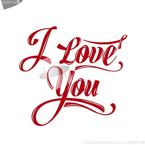 Image of Calligraphic  Writing "i love you"