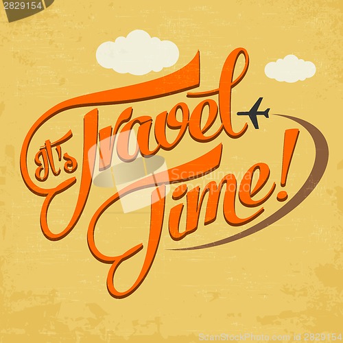 Image of Calligraphic  Writing "It's Travel Time"