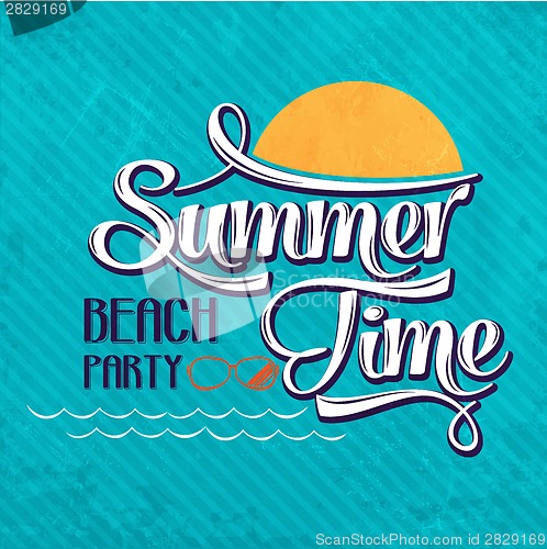 Image of Calligraphic  Writing "Summer time - beach party"