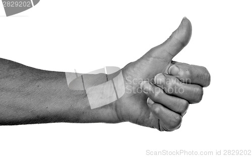 Image of Old woman with arthritis giving the thumbs up sign