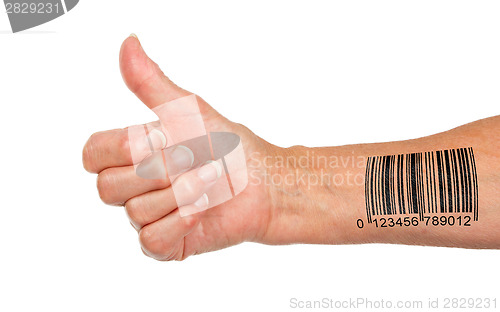 Image of Old woman with arthritis giving the thumbs up sign