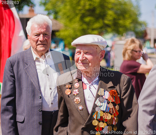 Image of Unidentified veterans during the celebration of Victory Day. GOM