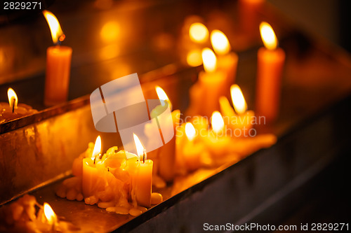 Image of Interior of Belarussian orthodox church in Easter