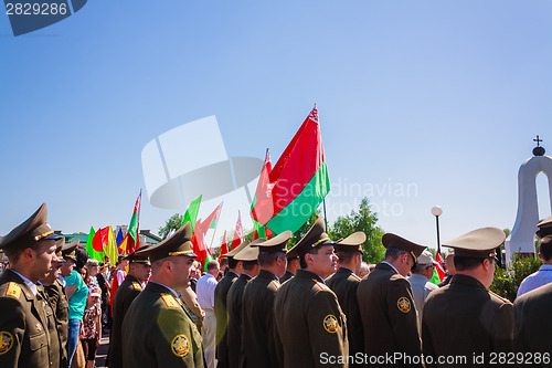 Image of Unidentified officers during the celebration of Victory Day. GOM