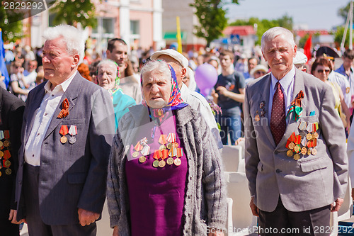 Image of Unidentified veterans during the celebration of Victory Day. GOM