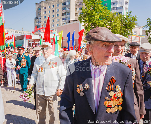 Image of Unidentified veterans during the celebration of Victory Day. GOM