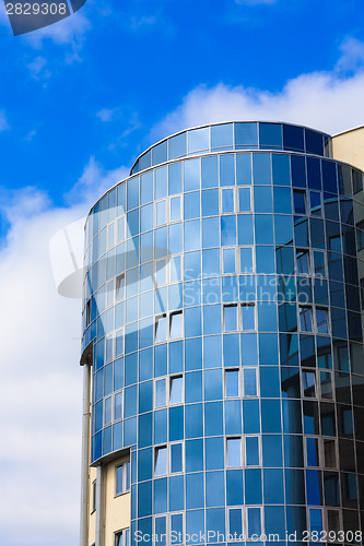 Image of Modern Blue Glass Wall Of Skyscraper 