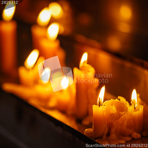 Image of Interior of Belarussian orthodox church in Easter