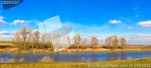 Image of Panoramic Autumn Landscape In Sunny Day