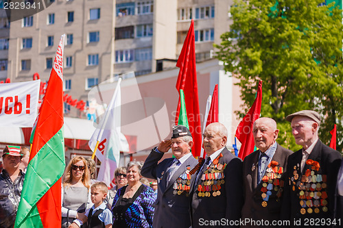 Image of Unidentified veterans during the celebration of Victory Day. GOM