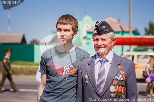 Image of Unidentified veteran during the celebration of Victory Day. GOME