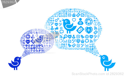 Image of Icon group as speech bubble cloud
