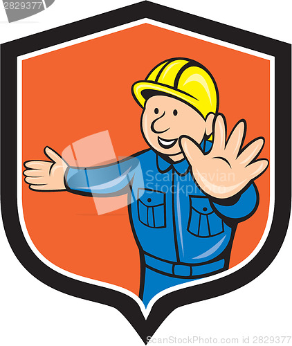 Image of Builder Carpenter Hands Out Cartoon