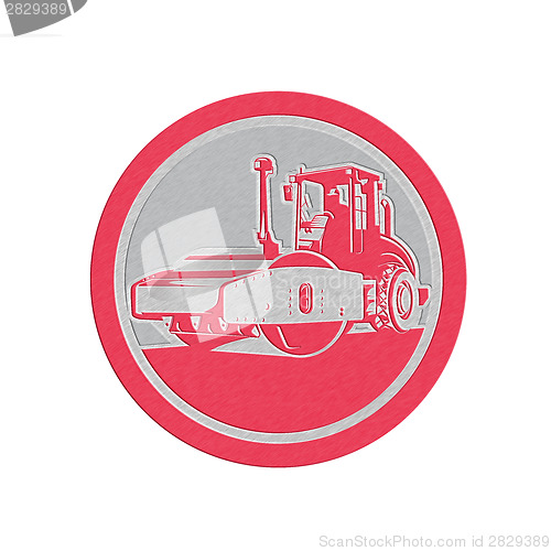 Image of Metallic Road Compactor Circle Retro