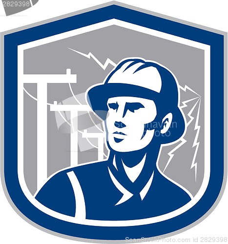 Image of Power Lineman Repairman Shield Retro