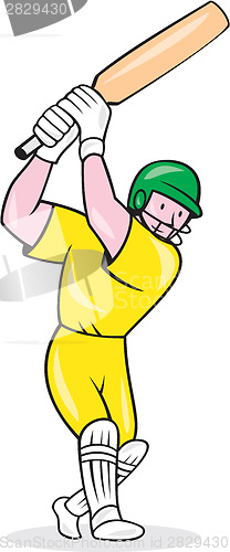 Image of Cricket Player Batsman Batting Cartoon