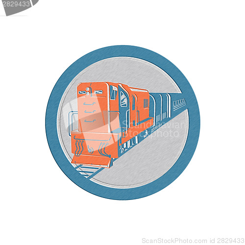 Image of Metallic Diesel Train Circle Retro