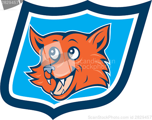 Image of Red Fox Head Shield Cartoon