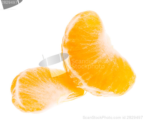 Image of Two Mandarin Citrus Isolated Tangerine Mandarine Slices