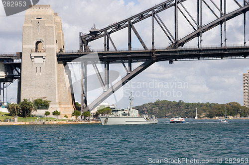 Image of Bridge and Warship