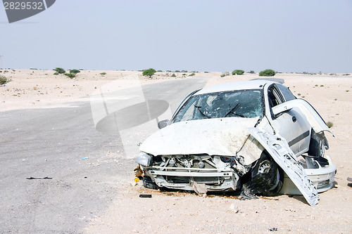 Image of Desert car wreck