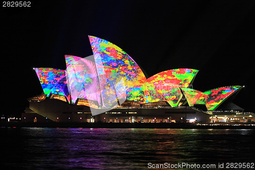 Image of Iconict Sydney Opera House in bright colours