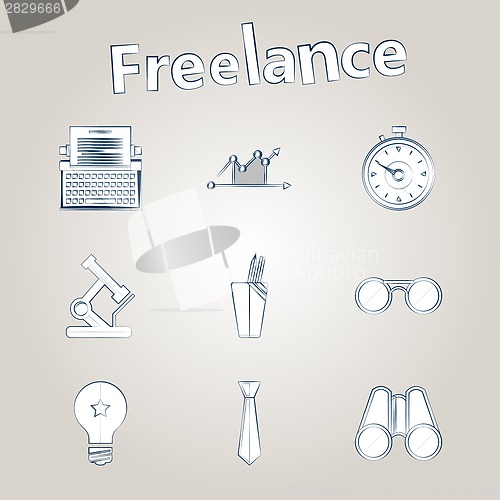 Image of Sketch vector icons for freelance and business