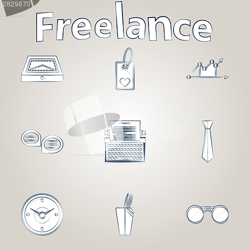 Image of Sketch vector icons for freelance and business
