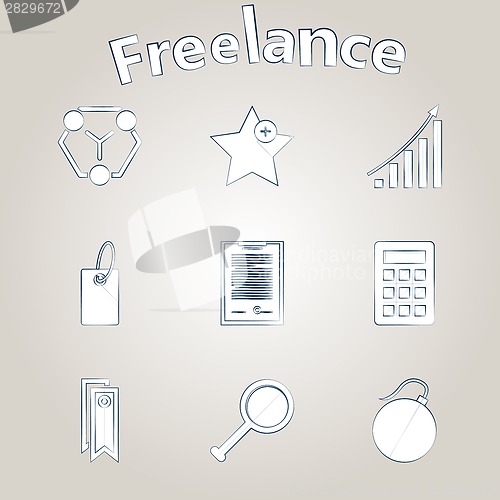 Image of Sketch vector icons for freelance and business