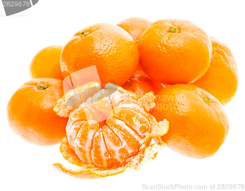 Image of Peeled Tasty Sweet Tangerine Orange Mandarin Fruit