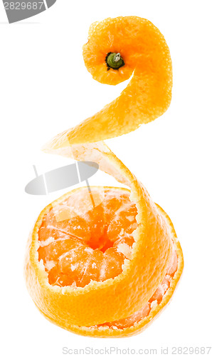 Image of Peeled Tasty Sweet Tangerine Orange Mandarin Fruit