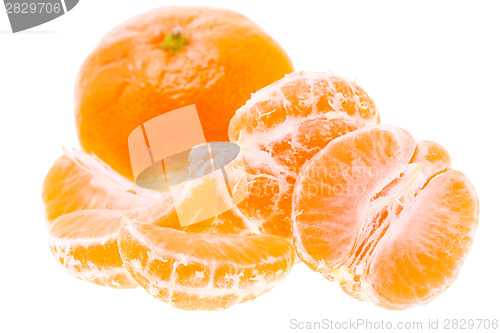 Image of Peeled Tasty Sweet Tangerine Orange Mandarin Fruit