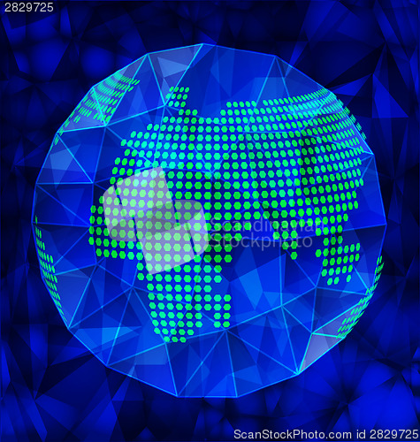 Image of Blue polygonal globe