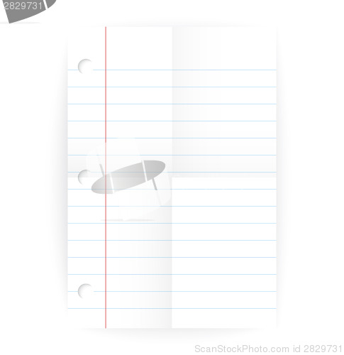 Image of Vector notepad ruled blank page with folds