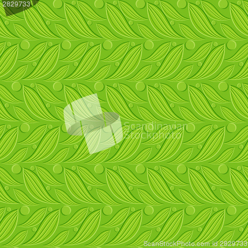 Image of Green floral embossed seamless