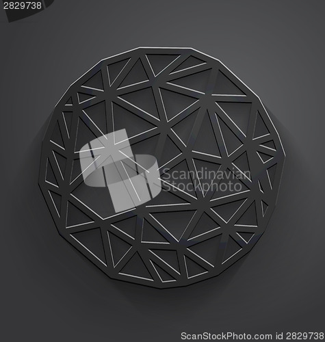 Image of Abstract gray polygonal circle