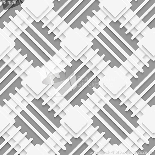 Image of White squares and lines layered on gray