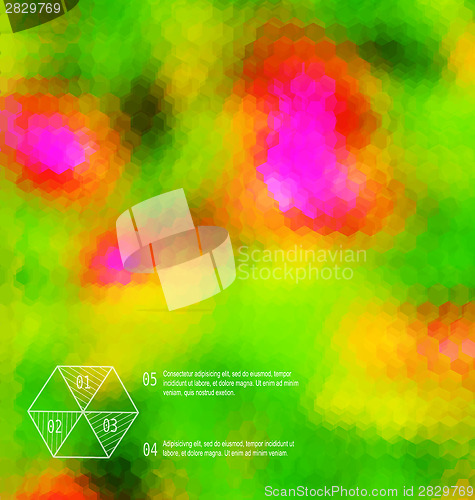 Image of Blurred  hexagon mosaic  green  template