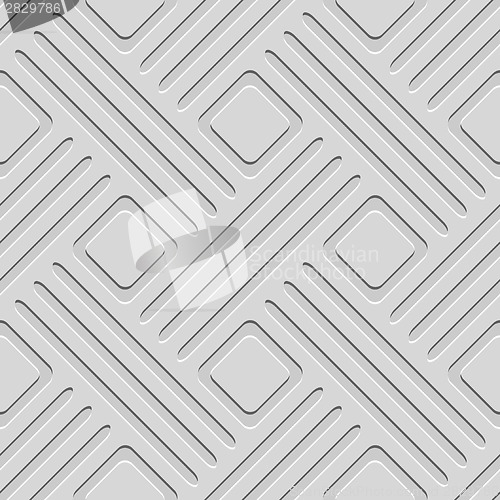 Image of Gray embossed lines and squares seamless