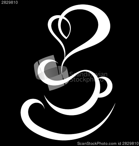 Image of Black and white coffee cup sign