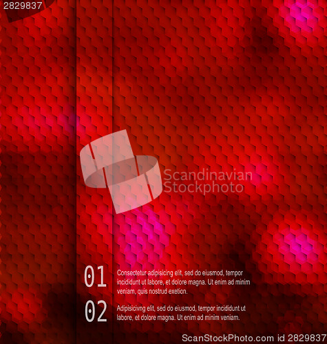 Image of Blurred  hexagon mosaic  red template